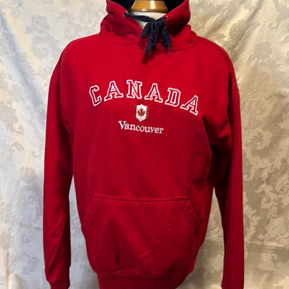 Ladies Vancouver pull over with drawstring  blue lined hood